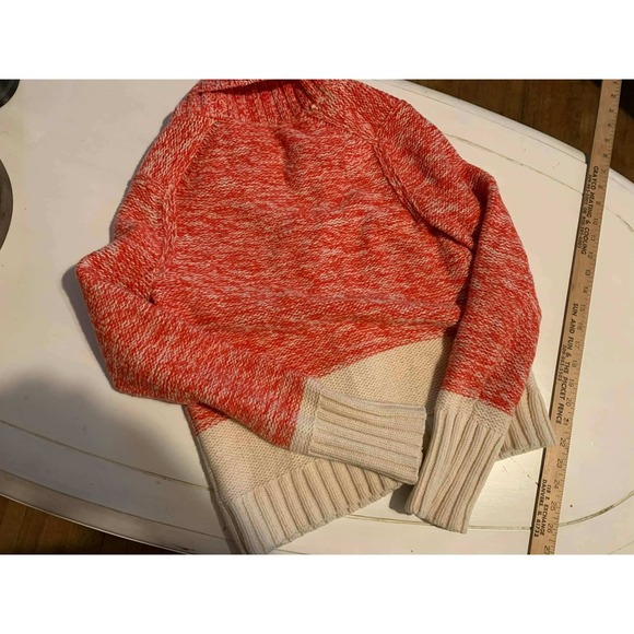 GAP Marled Orange Cream Shawl Collar Wool Blend Cottagecore Cardigan Sweater Sm - Picture 2 of 9
